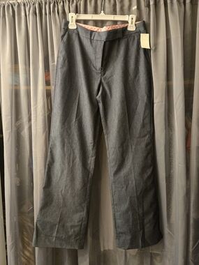 Women's Gray Classic And Striped Dress Pants